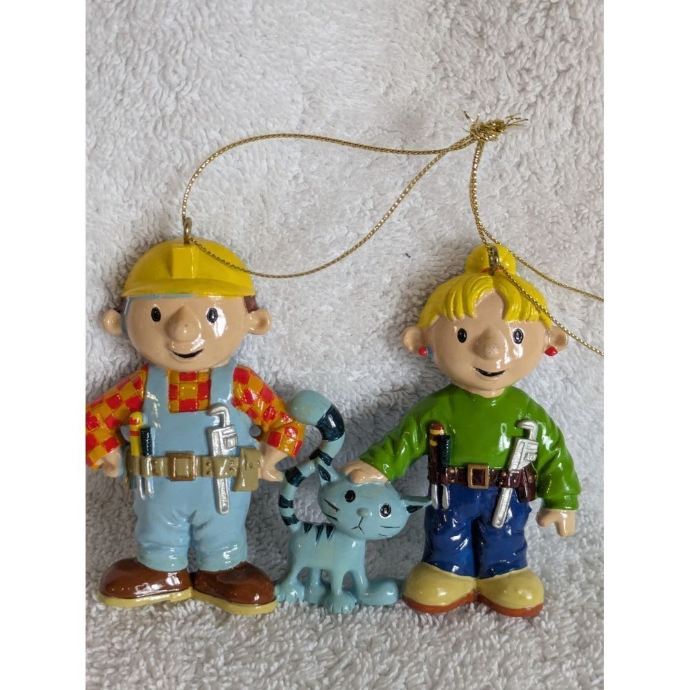 Bob the Builder Christmas Ornaments Set with Spud Vintage 2002 HIT Entertainment
